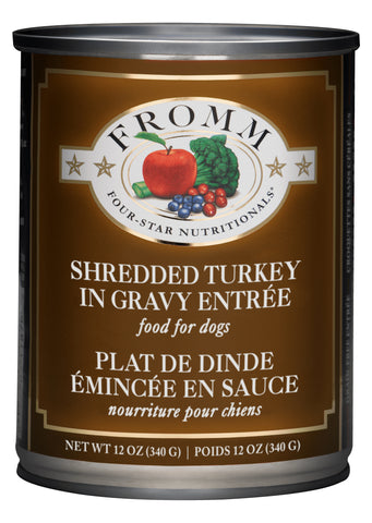 Fromm - Four-Star Shredded Turkey in Gravy Entree - Wet Dog Food - 12oz