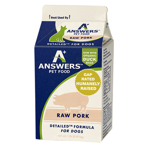 Answers - Detailed Pork - Raw Dog Food - Various Sizes (Local Delivery Only)