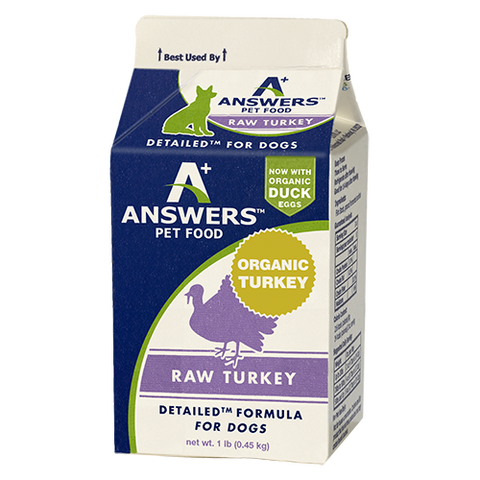 Answers - Detailed Turkey - Raw Dog Food - Various Sizes (Local Delivery Only)